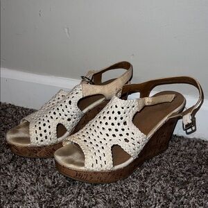 SO Cream Wedge Heeled Boots